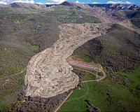 Vibrations make large landslides flow like fluid