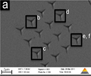 Instant nanodots grow on silicon to form sensing array