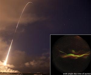 Auroral Rocket In Norway