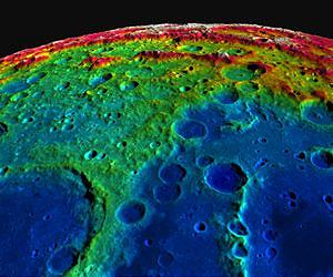Flying over the three-dimensional Moon