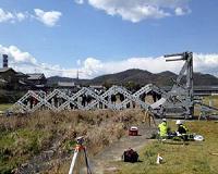 Novel scissor-like bridge structure for use during emergencies