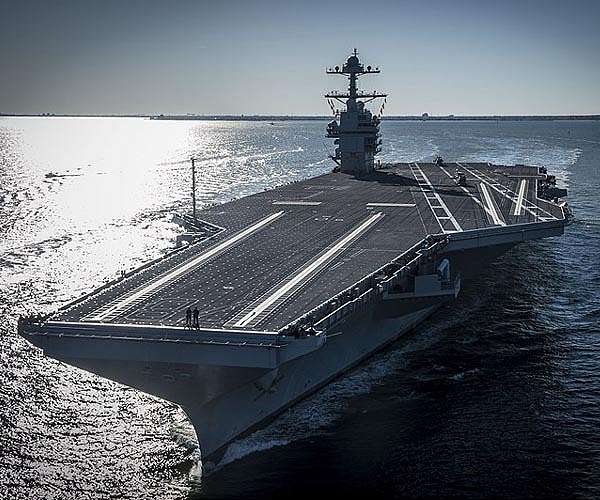 US Navy's $13 bn carrier embarks on first deployment
