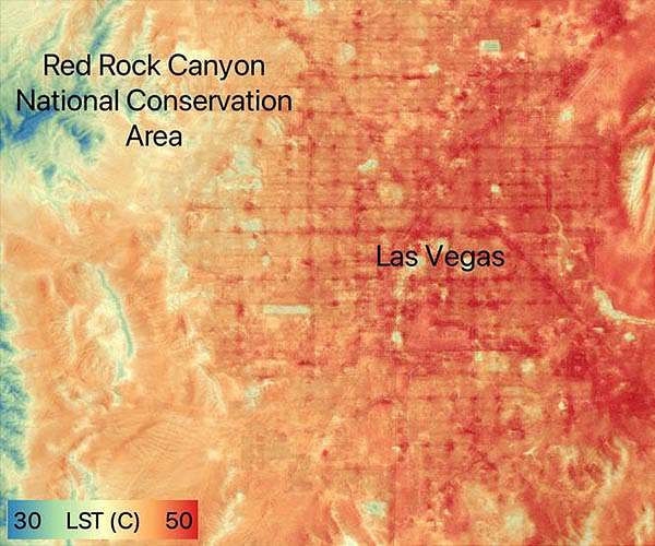 NASA's ECOSTRESS sees Las Vegas streets turn up the heat