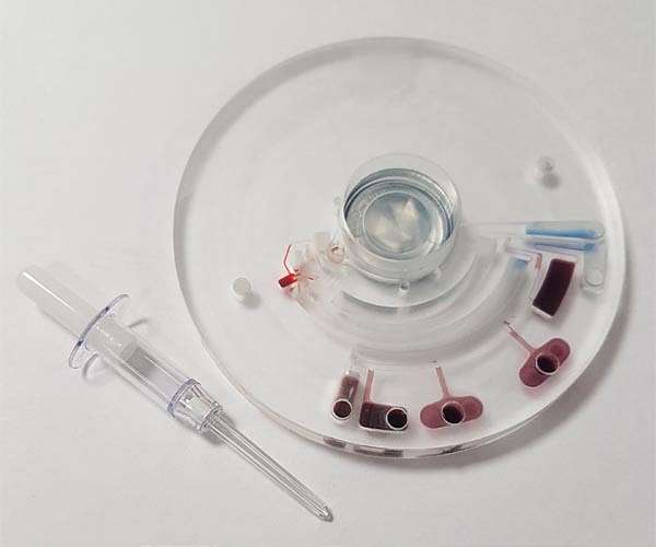 Blood disc for astronaut diagnosis