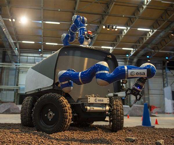 Ground-based rover's touch shared with astronaut in space