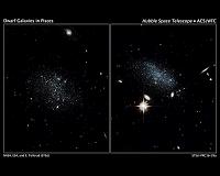 Hubble spots pair of wild galaxies joining cosmic civilization