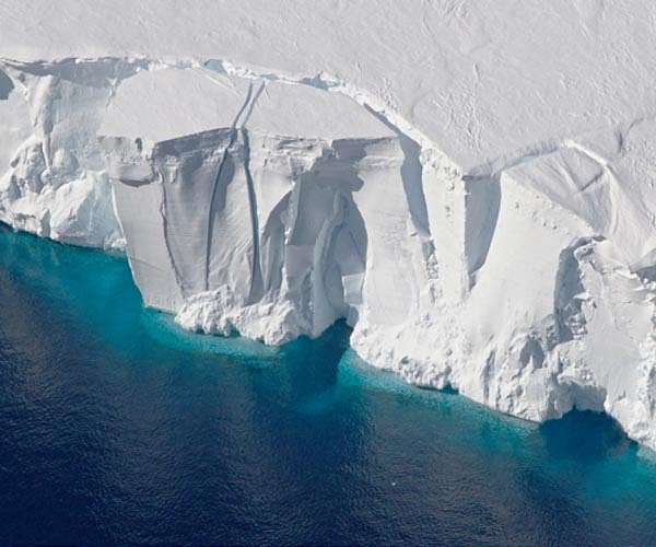 Antarctica's glacial border migrates for miles with the tide