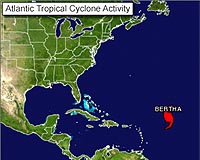 Hurricane Bertha weakens to tropical storm near Bermuda
