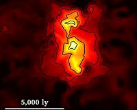 Dusty substructure in a galaxy far far away