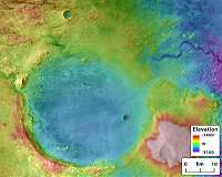 Ancient Martian lake system records 2 water-related events