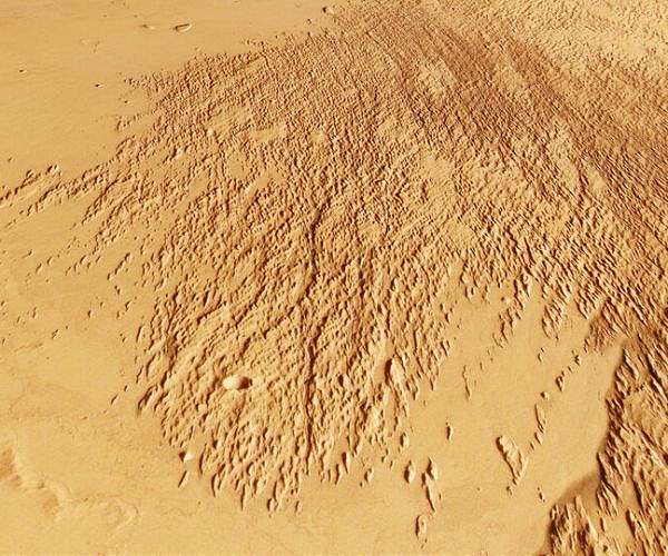 Sandblasting winds sculpt Mars landscape