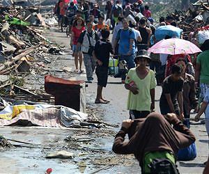 Typhoon: after battle to survive, the struggle to live