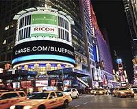 New York's Times Square lit up by huge digital billboard