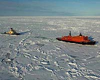 Melting ice floe prompts evacuation