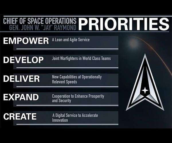 Raymond document outlines Space Force's management practices, priorities, and identity