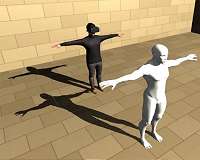 Your body is transparentized in a virtual environment