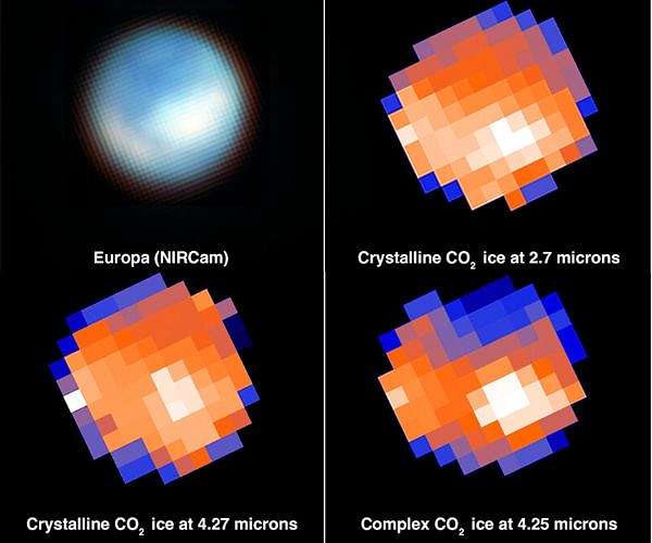 Webb finds carbon source on surface of Jupiter's moon Europa